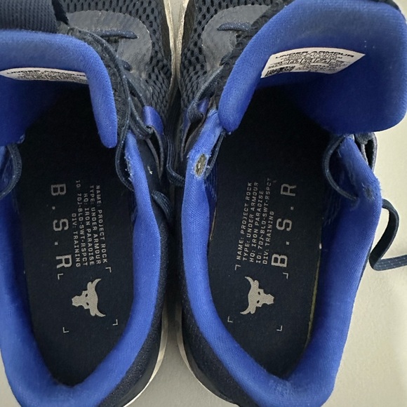 Under Armour Project Rock BSR 2 Shoes Mens 9 1/2 Marble Charged Blue/ pre owned - Picture 9 of 10